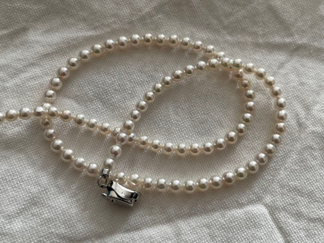 未使用 あこや真珠ネックレス ベビーパールネックレス 4.0〜4.5ミリ 綺麗