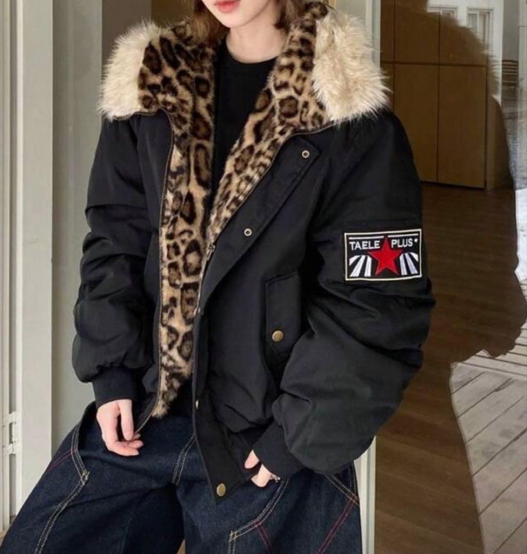 opium y2kヒョウ柄 ファー ジャケット