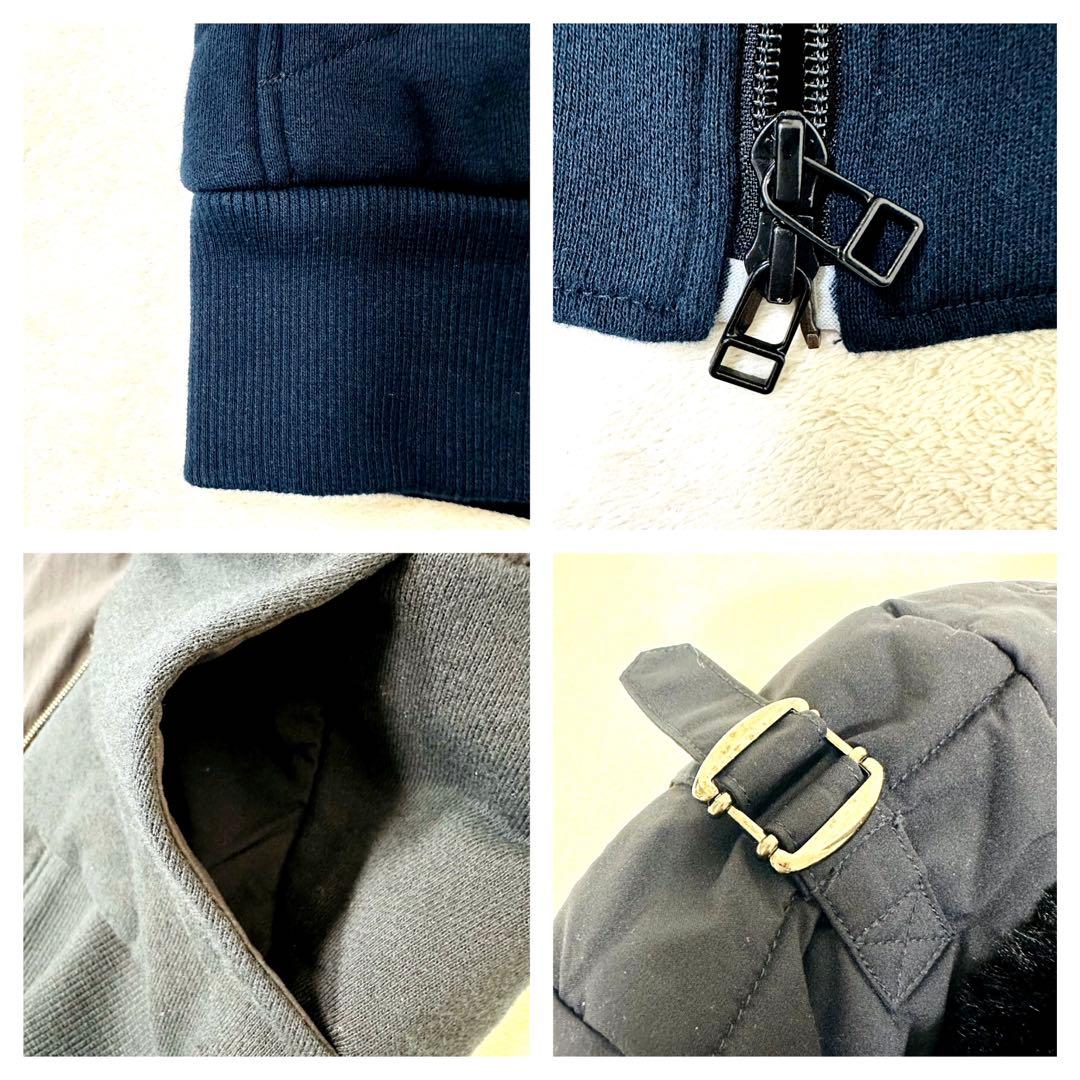 ダブルスタンダードクロージング 36 ダークネイビー 濃紺 ファー付ダウンベスト