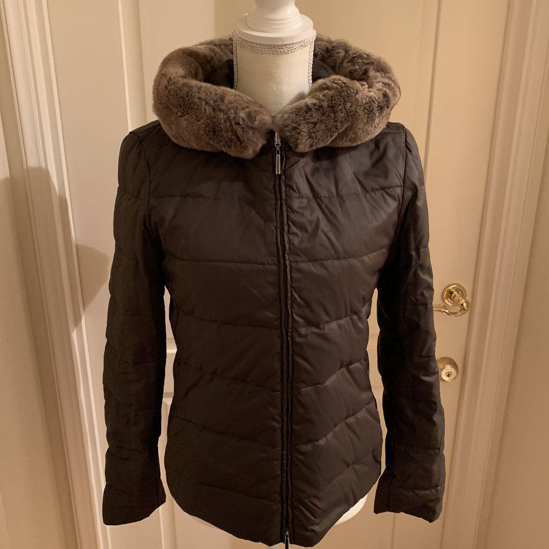 ぽっこり★MAX MARA★ファー付きリバーシブルジャケット　ブラウン38