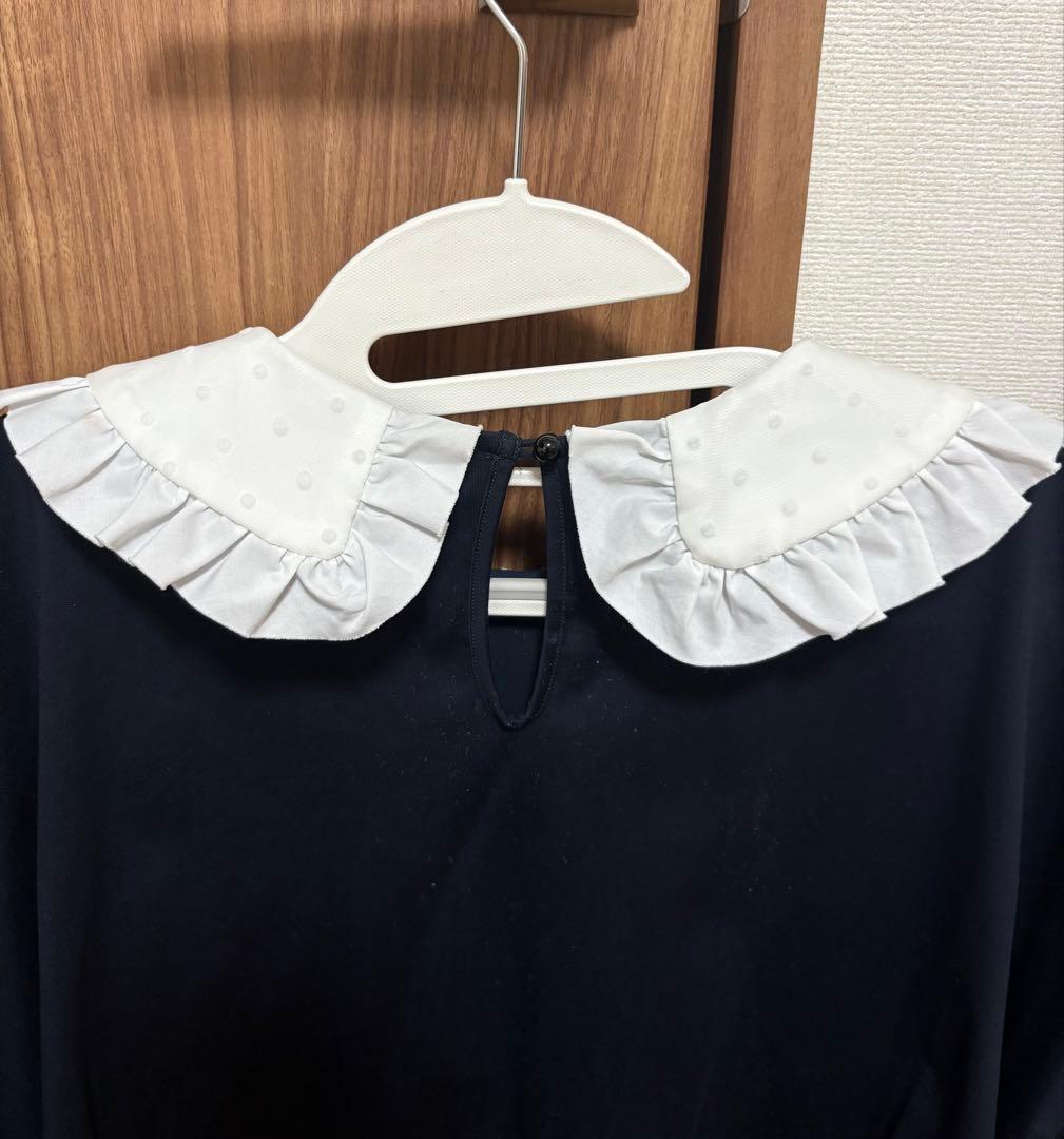 フロッキードット丸襟Tee yori ヨリ