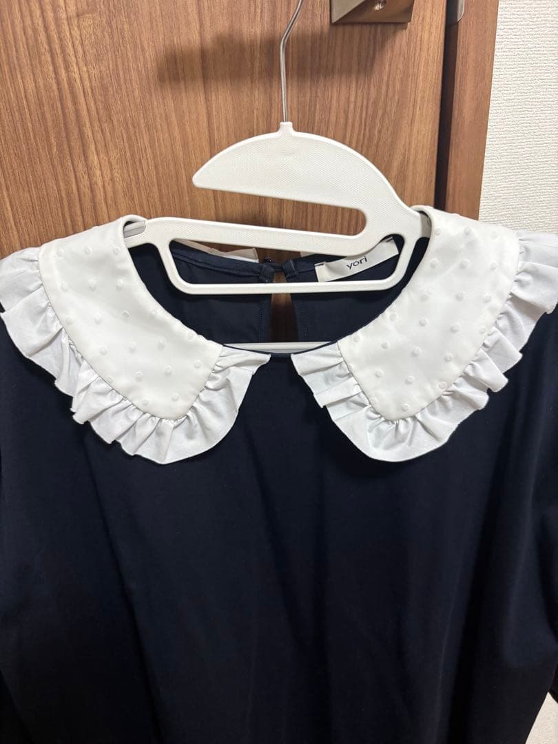 フロッキードット丸襟Tee yori ヨリ