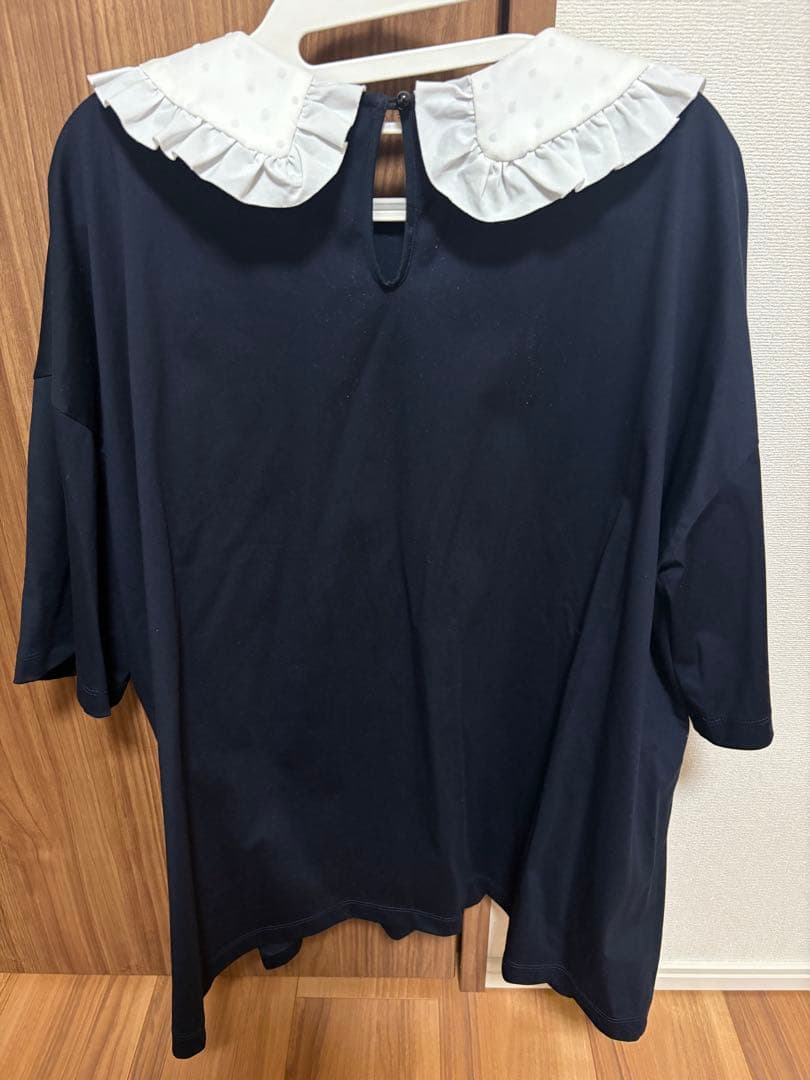 フロッキードット丸襟Tee yori ヨリ