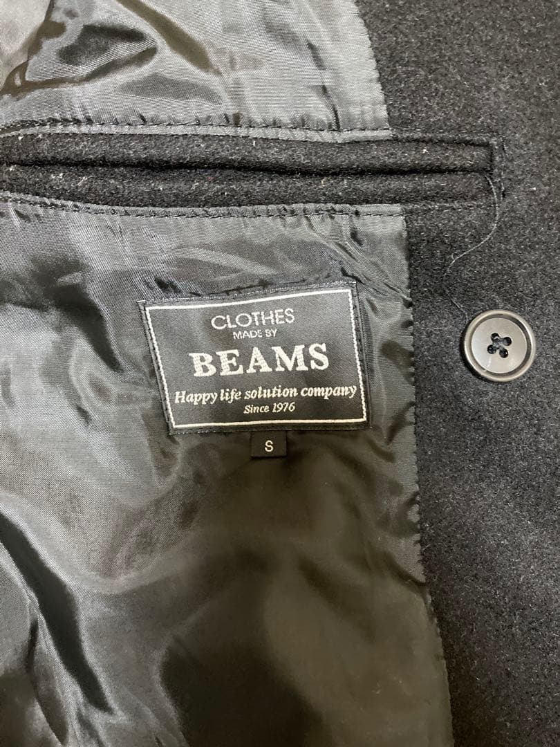 【BEAMS】ラビットファーピーコート　黒/ブラック　Sサイズ