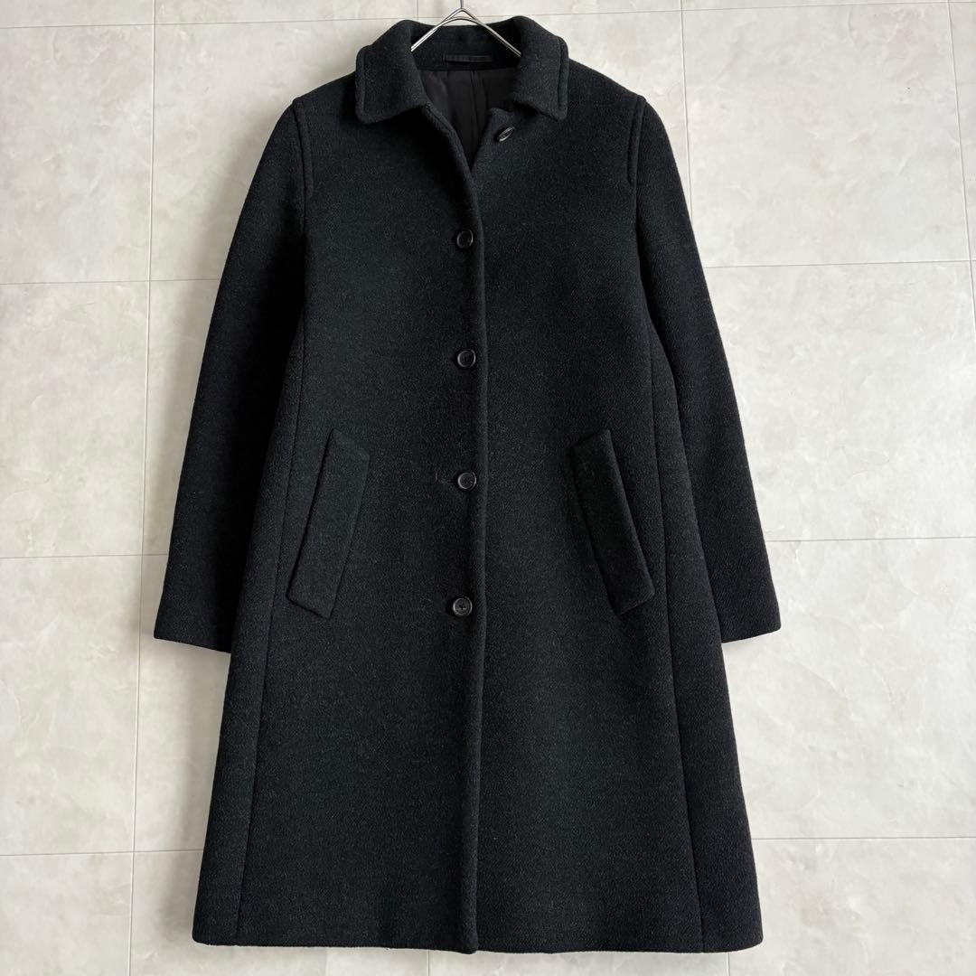 美品✨ マーガレットハウエル ステンカラーウールカシミヤロングコート 黒 II