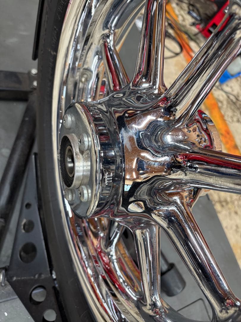 ハーレー用クロームホイール後ろ　別途前のホイールも出品してます