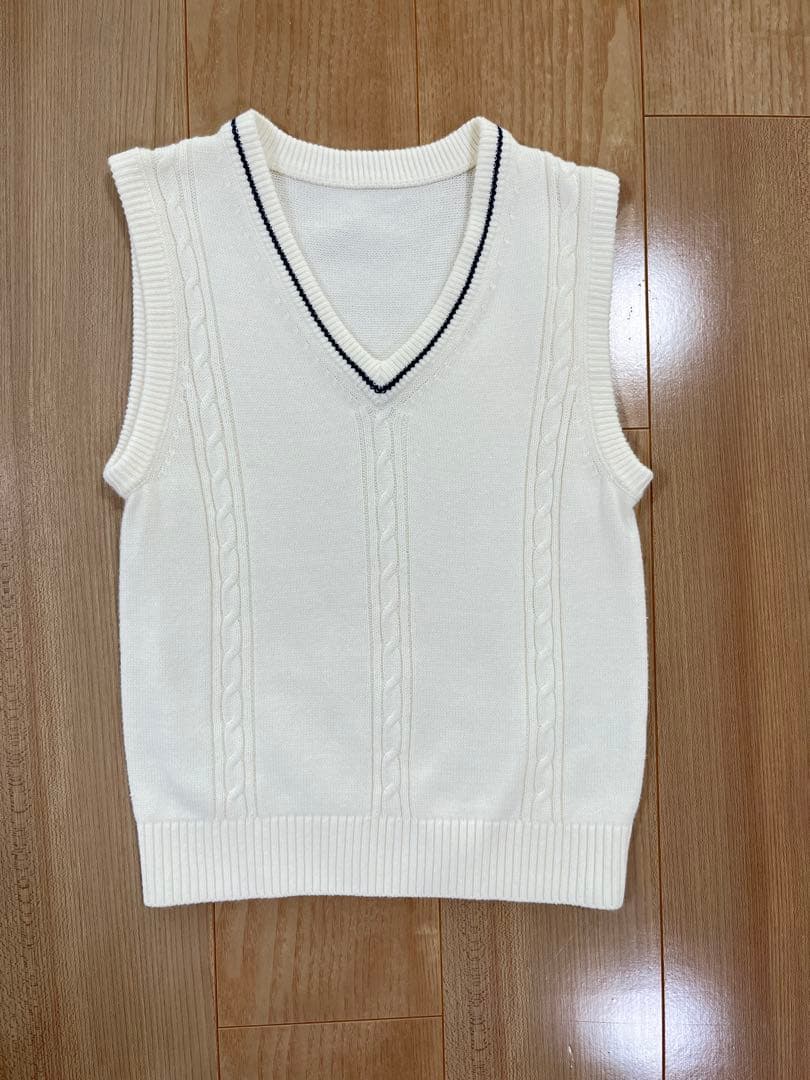 ショパン　ケーブルニットベスト付きブリティッシュスーツセット 140