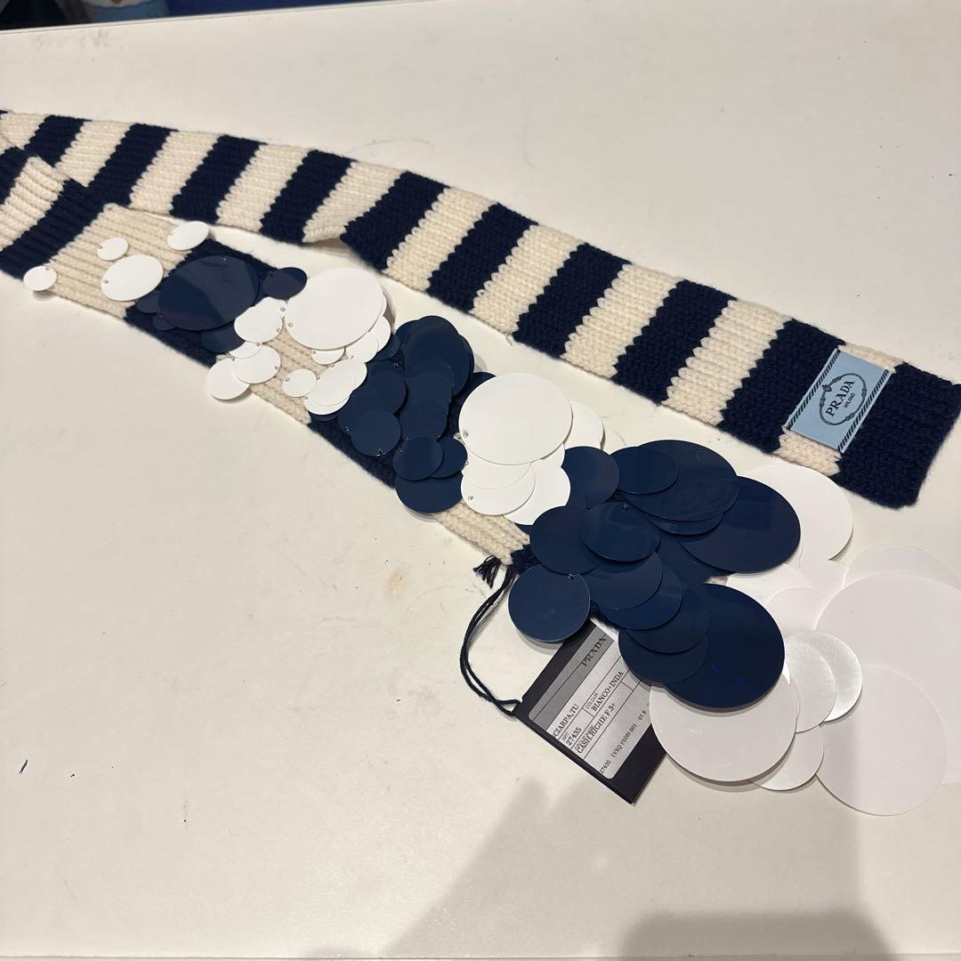 PRADA ストライプ ニットマフラー