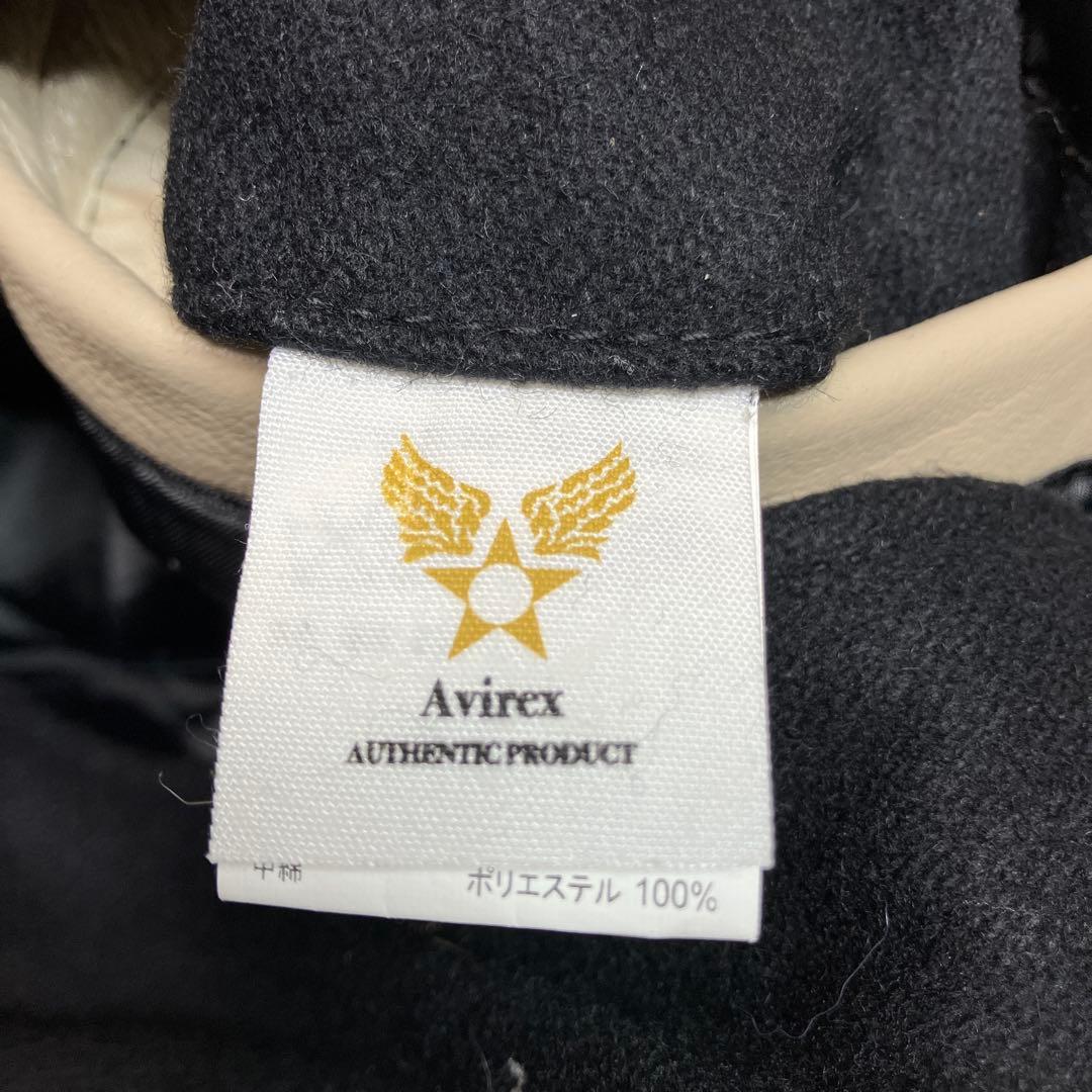 AVIREX スタジャン　レザー　羊革　ワッペン　刺繍　トラ　タイガー