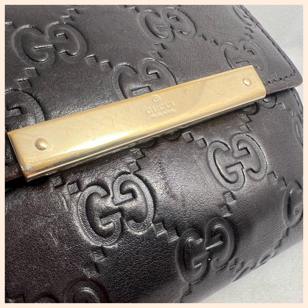 GUCCI GGシマ Wホック 二つ折り財布 良品