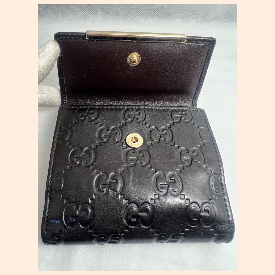GUCCI GGシマ Wホック 二つ折り財布 良品