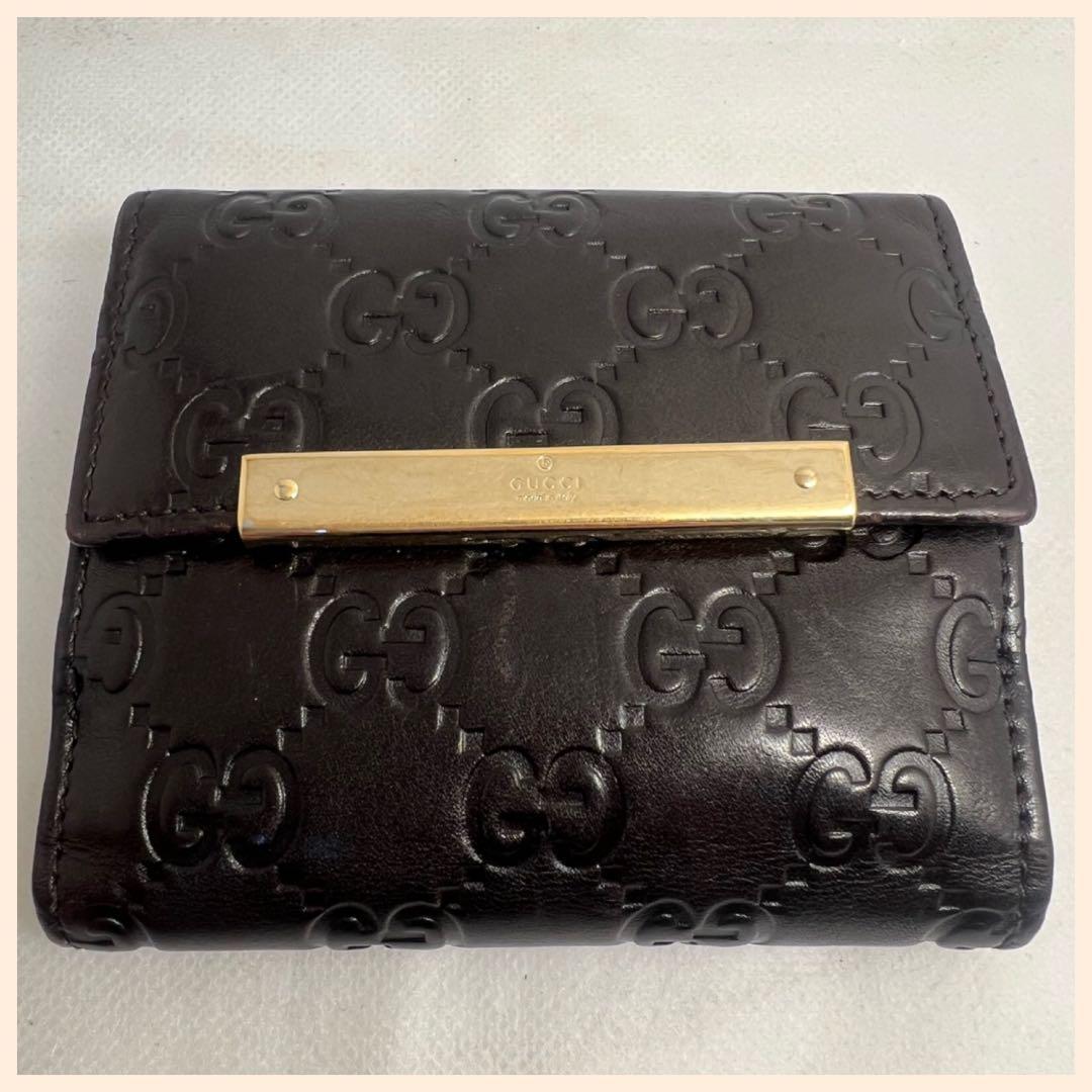 GUCCI GGシマ Wホック 二つ折り財布 良品