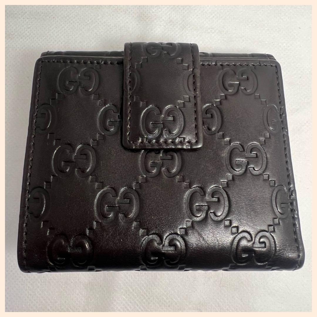 GUCCI GGシマ Wホック 二つ折り財布 良品