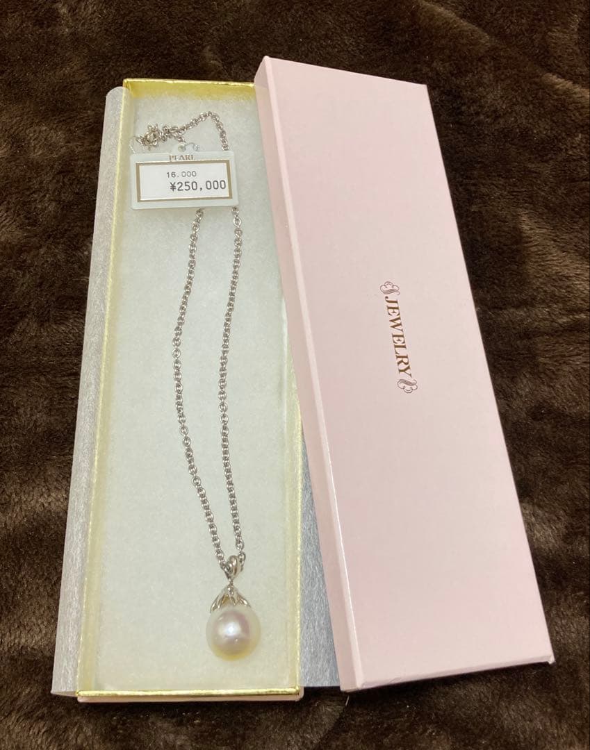 パール×プラチナ　ネックレス&ペンダントヘッド　超大粒　清楚　上品　未使用品