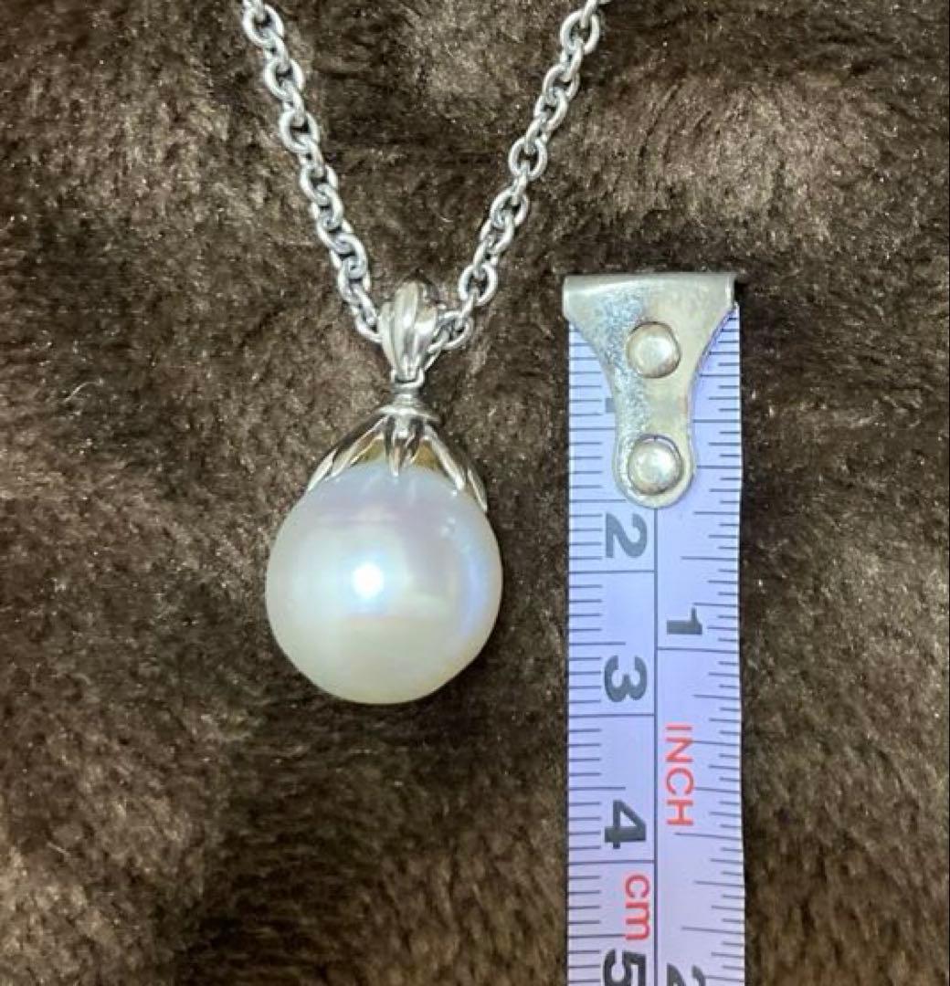 パール×プラチナ　ネックレス&ペンダントヘッド　超大粒　清楚　上品　未使用品