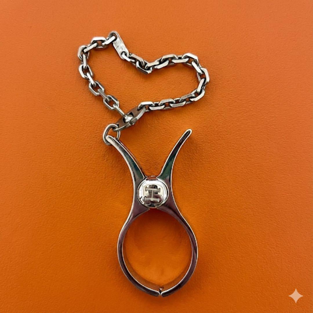 HERMES Hロゴ フィルー グローブホルダー 手袋フォルダー シルバー