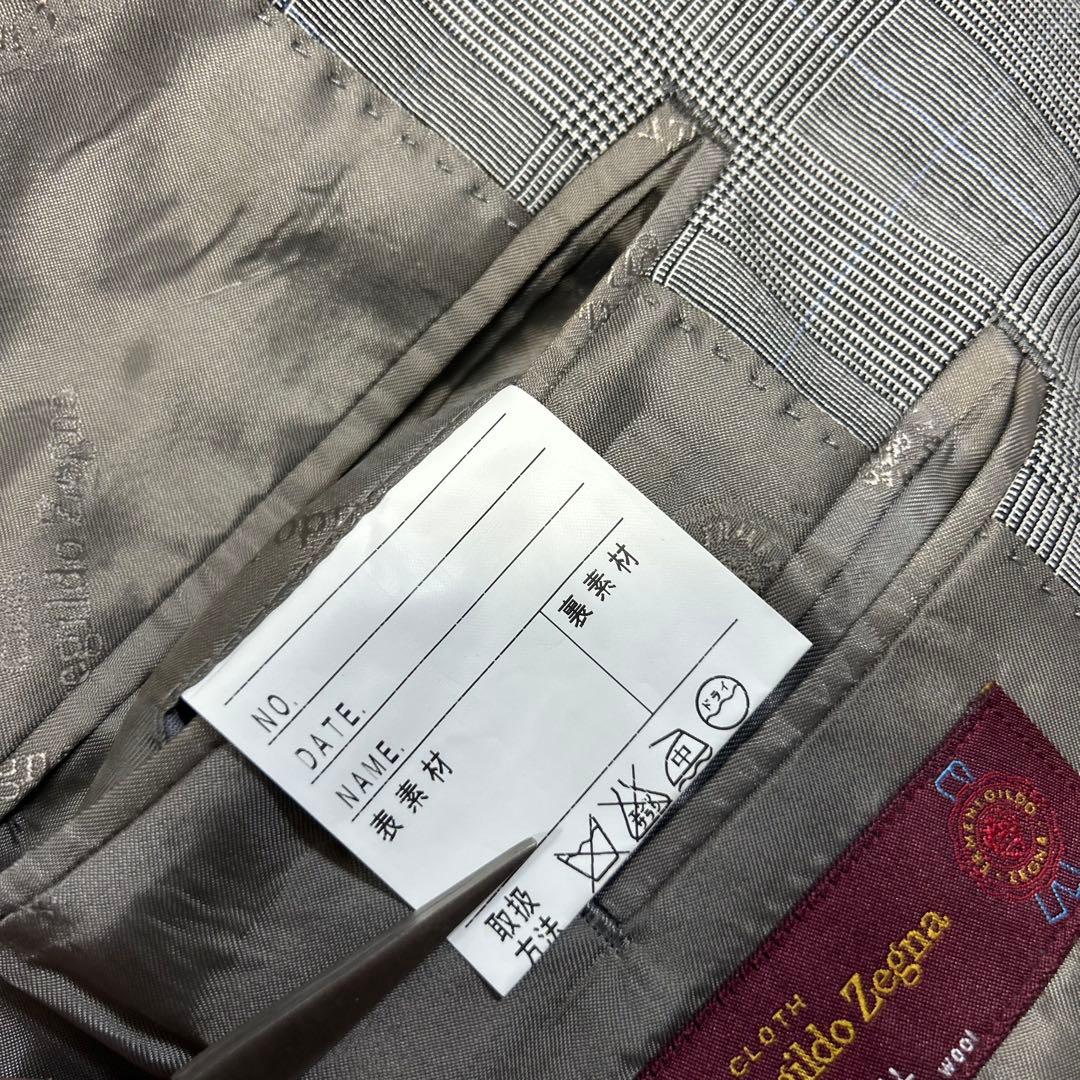 良品　ゼニアトロピカル　セットアップ グレー 通勤 M チェック　2B 定番