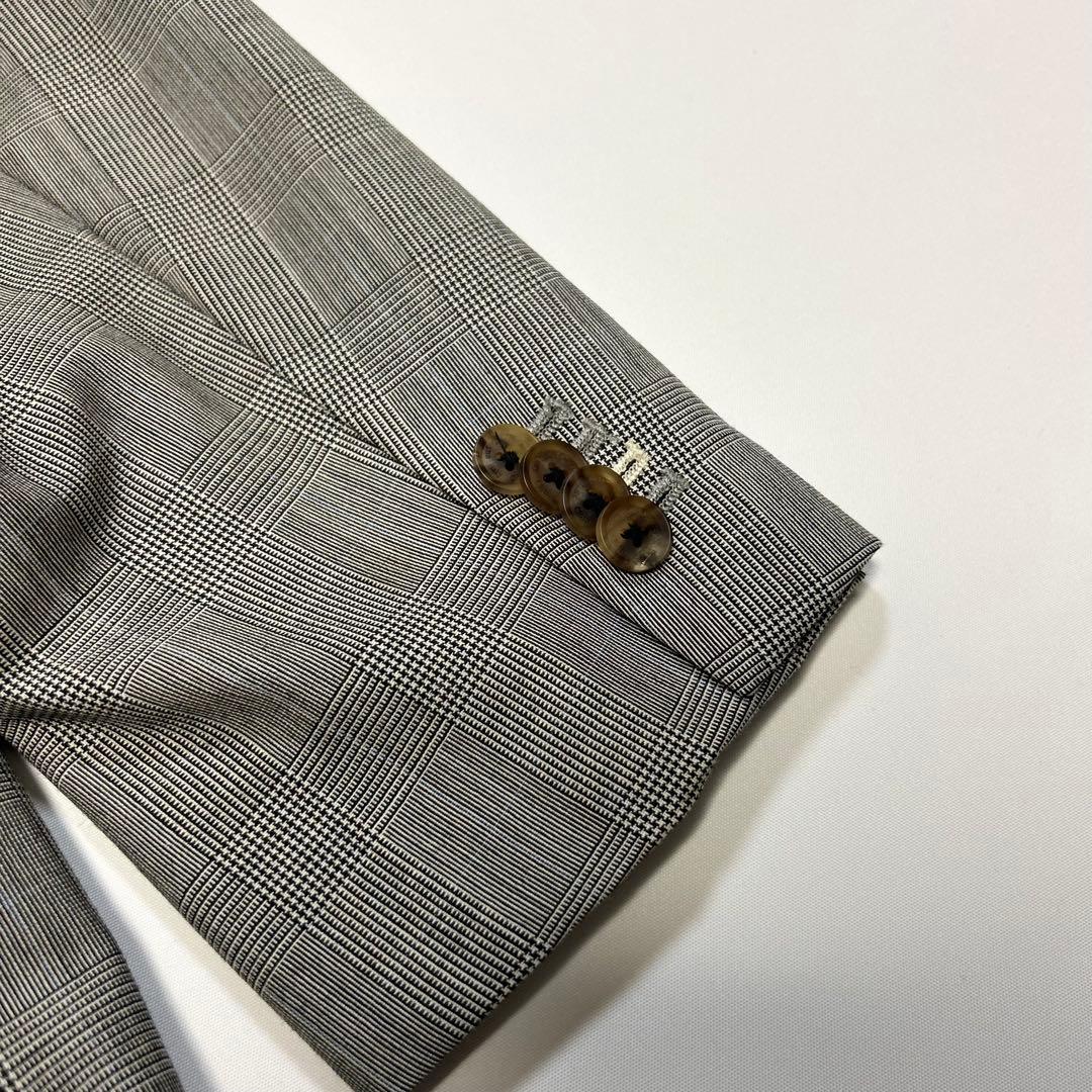 良品　ゼニアトロピカル　セットアップ グレー 通勤 M チェック　2B 定番