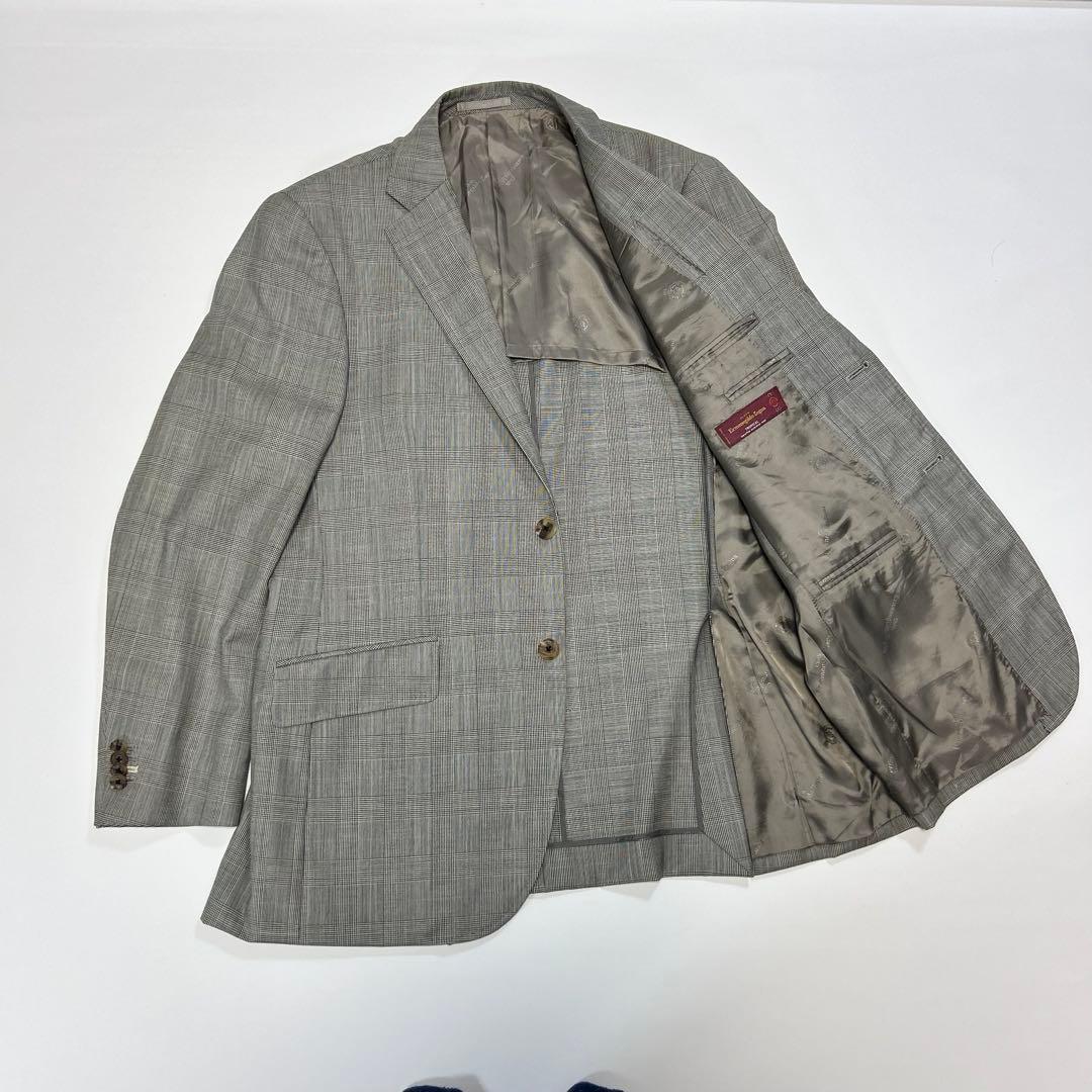 良品　ゼニアトロピカル　セットアップ グレー 通勤 M チェック　2B 定番