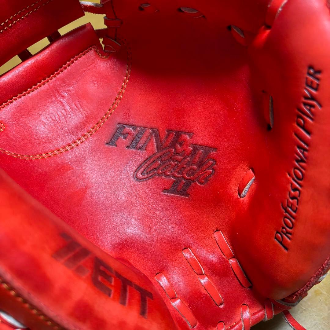 ZETT 軟式 キャッチャーミット 型付け済 美品 レッド