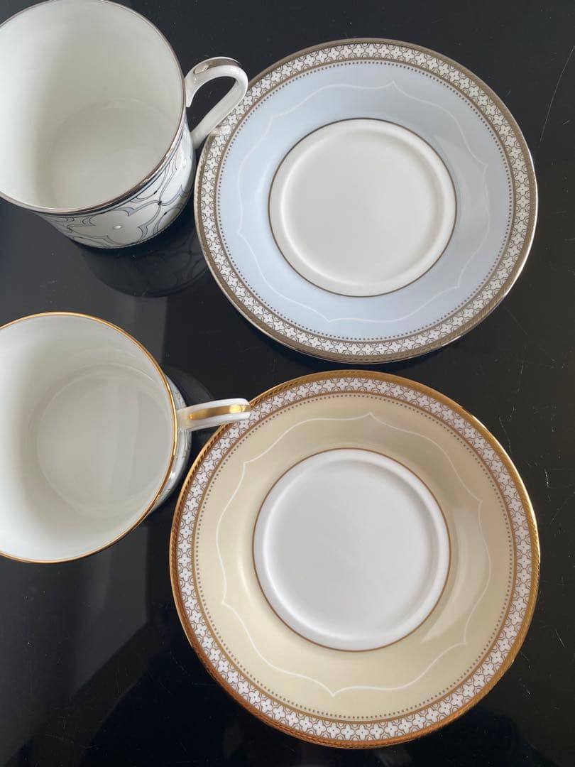 新品◆ノリタケ トレフォリオ ゴールド&プラチナ トリオ ペアセット