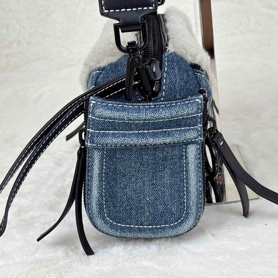 【新品未使用】DIESEL デニムショルダーバッグ ファー/ボア