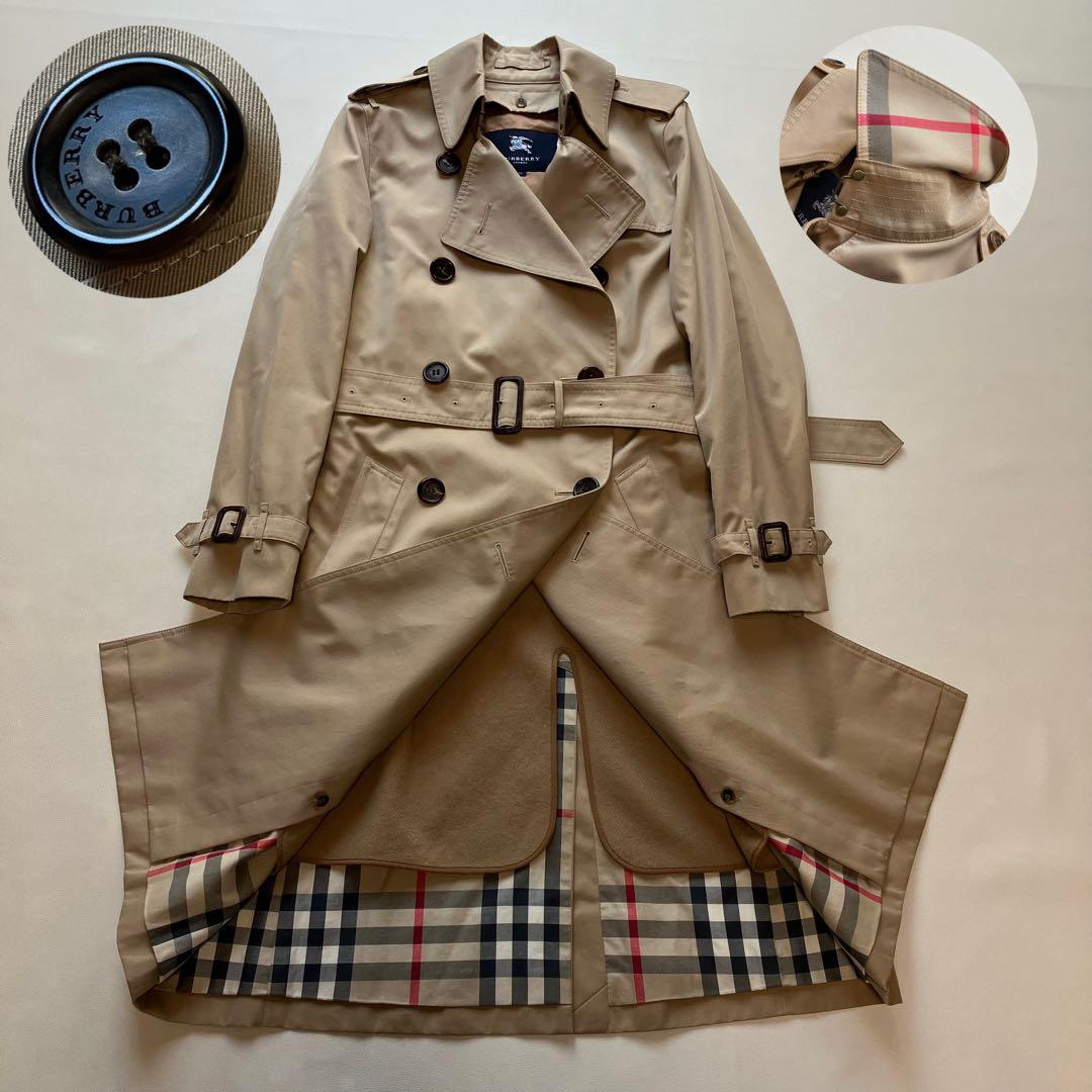 美品 バーバリーロンドン ハニーベージュ トレンチコート 38 丈100