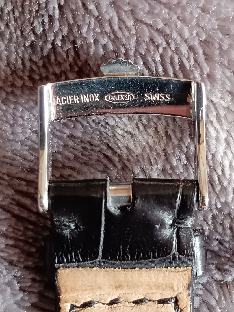 ROLEX 純正レザーベルト片側 純正尾錠付き 16㎜巾 未使用 Uniさん専用
