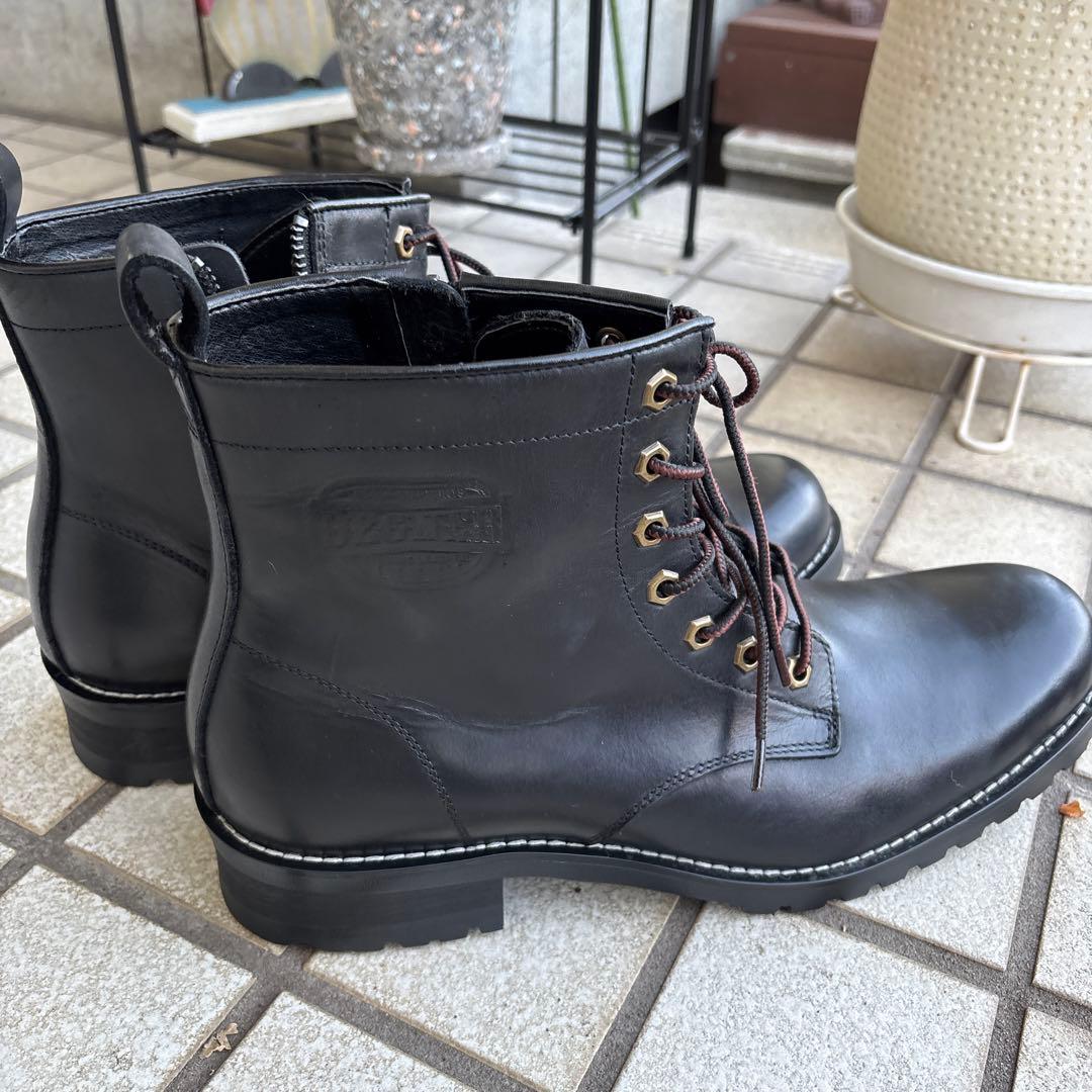レザー ブラックブーツ ジッパー付き