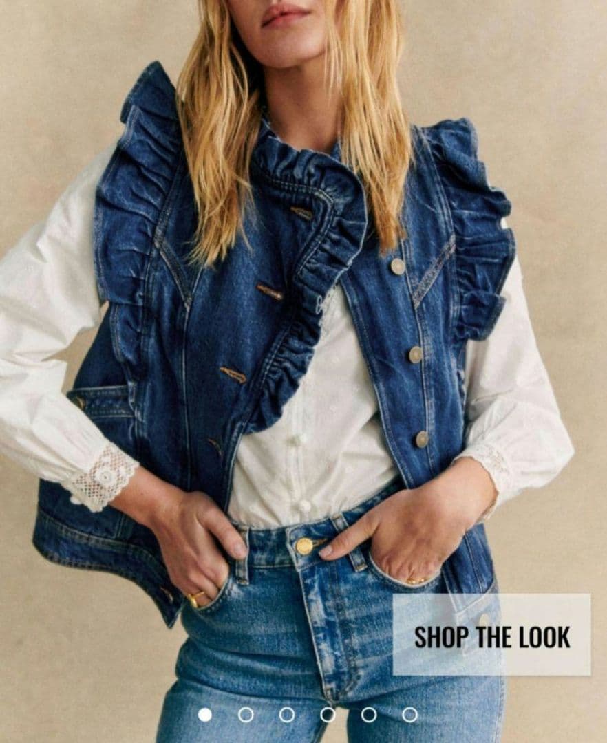 新品 Sézane セザンヌパリ 新品 フリルジレ ベスト ジャケット