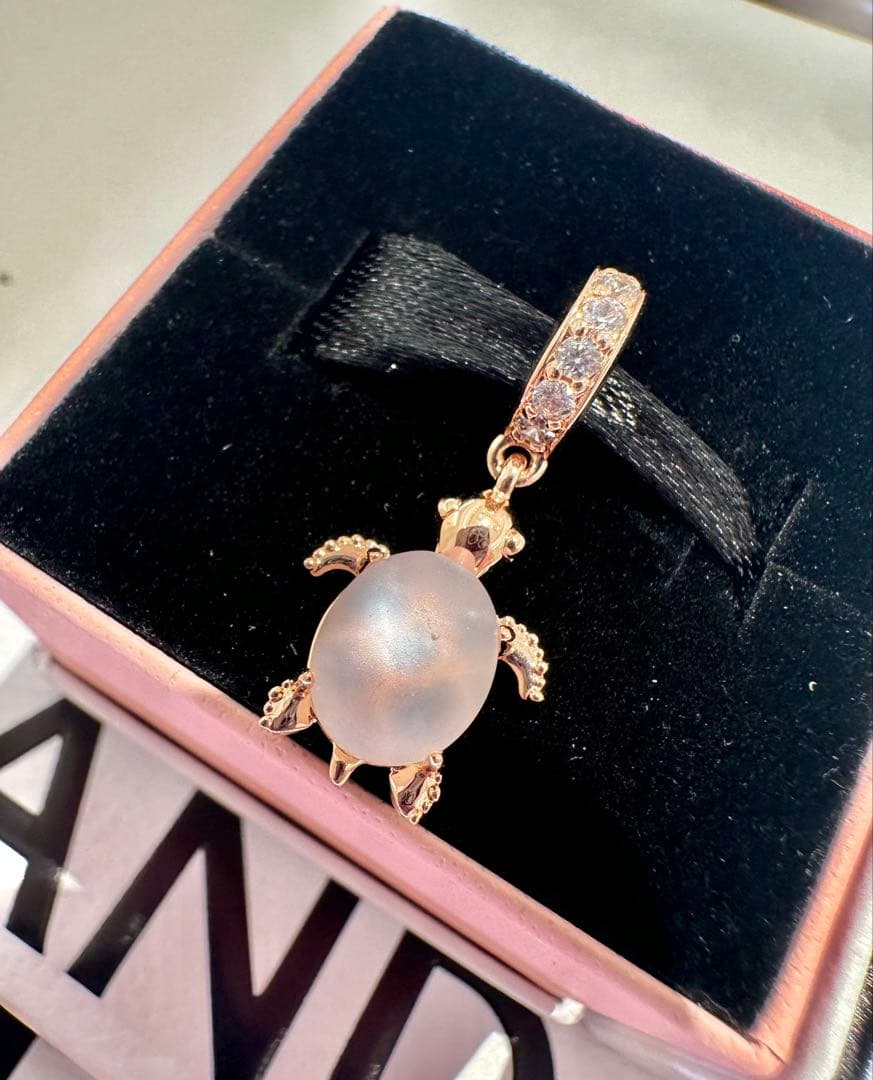 正規品 Pandora カメ14kローズゴールドのチャーム