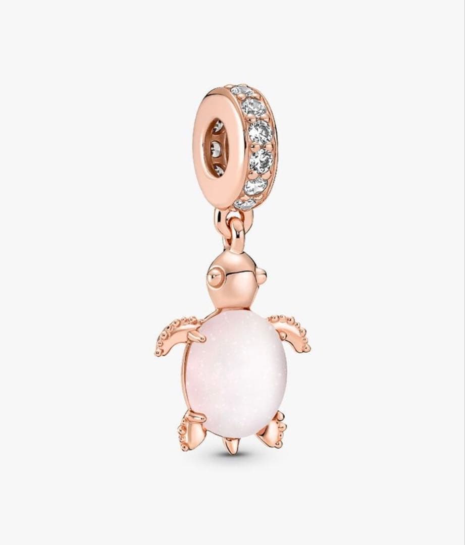 正規品 Pandora カメ14kローズゴールドのチャーム