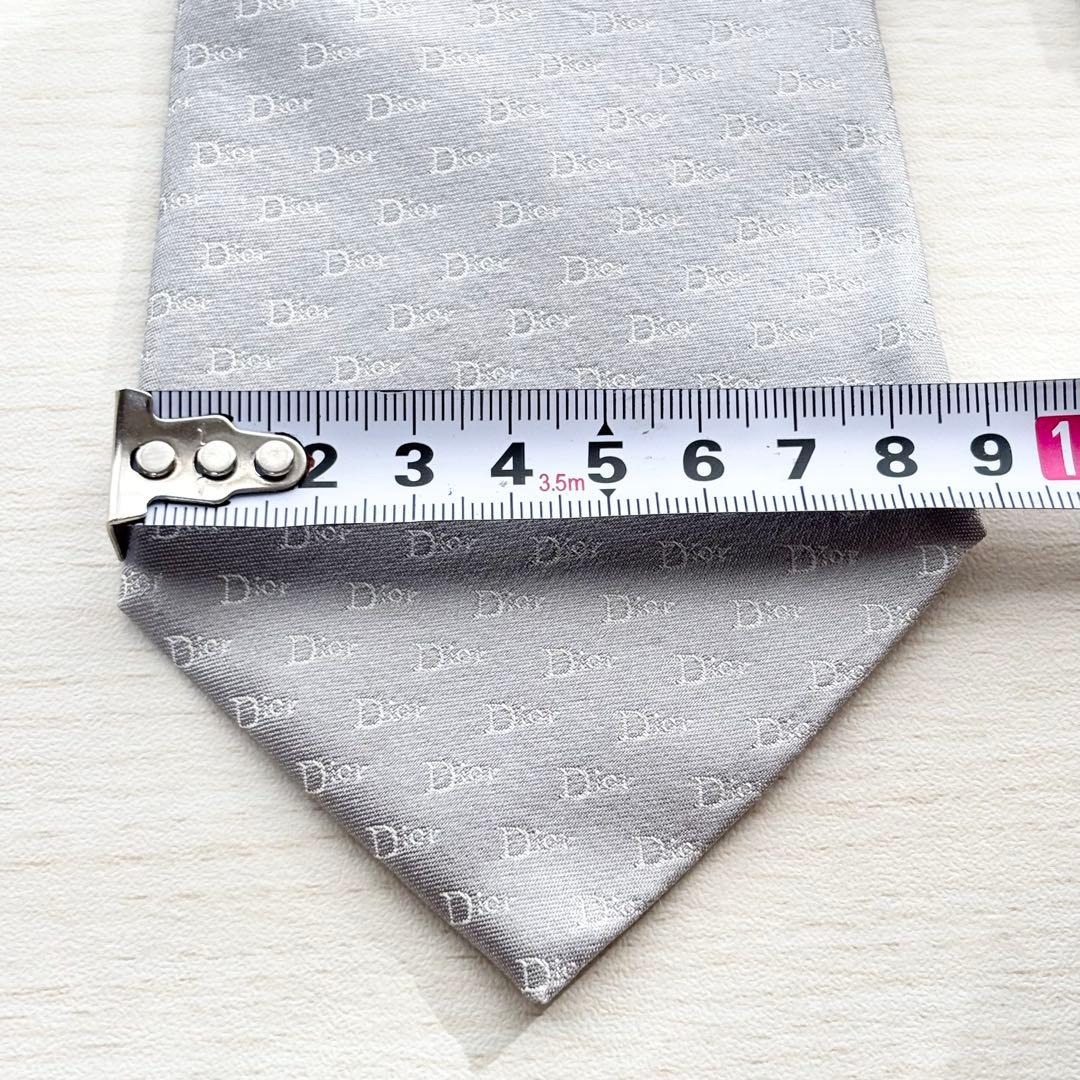 Dior homme ディオールオム ロゴ 総柄 グレー シルク ネクタイ