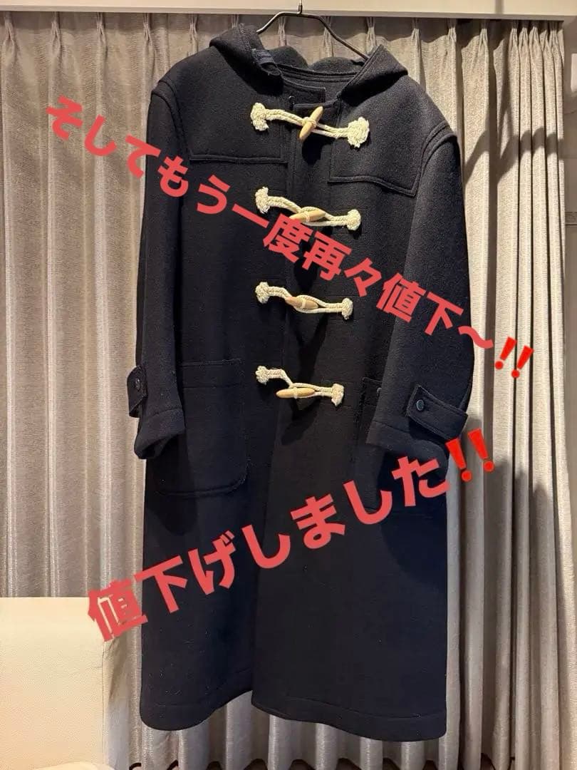 再々値下げ‼️ VAN ネイビー ロングダッフルコート フード付き