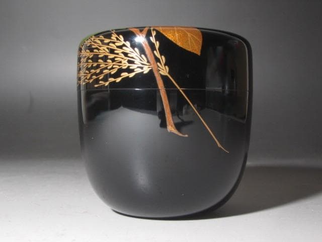 【セール】☆　柿木章　椿蒔絵大棗　裏千家　十五代　鵬雲斎の花押☆y387