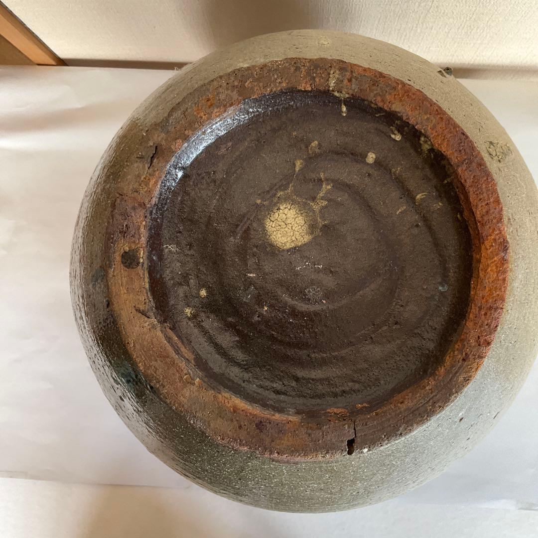 信州松代焼　初期松代焼天王山窯屋号入甕　江戸時代中期(文化文政頃)頃