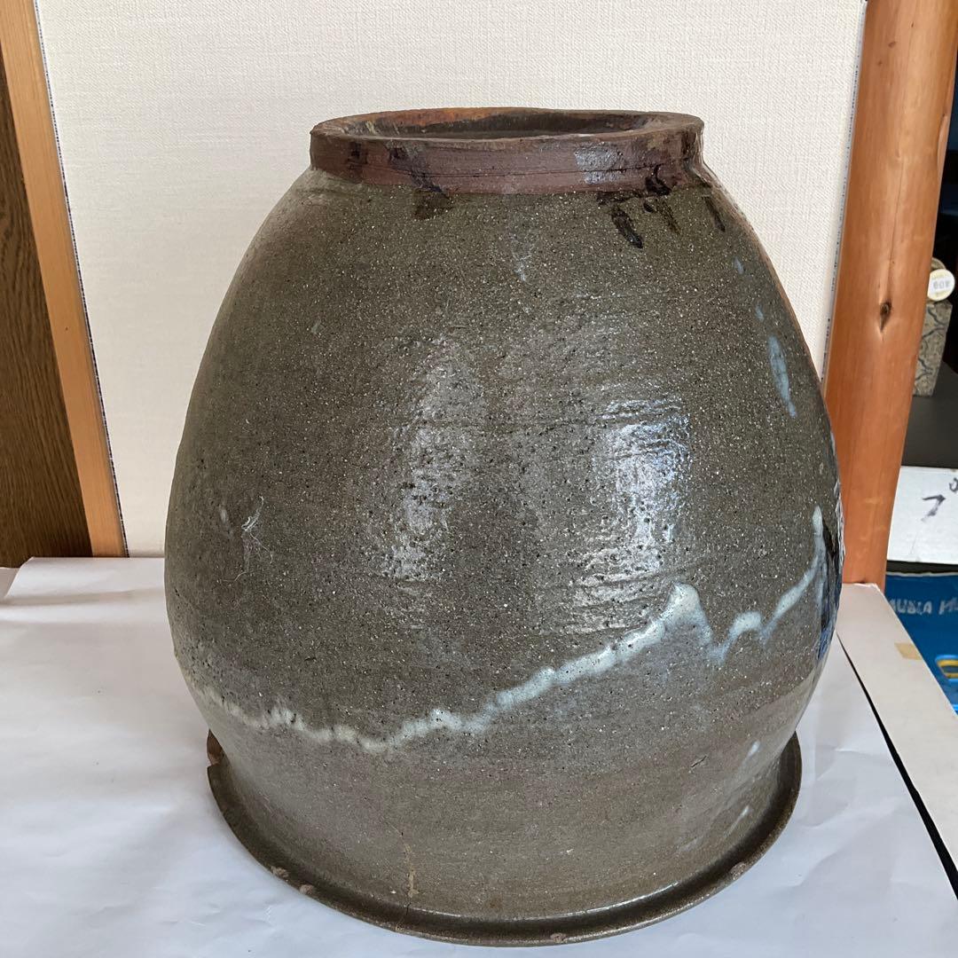 信州松代焼　初期松代焼天王山窯屋号入甕　江戸時代中期(文化文政頃)頃