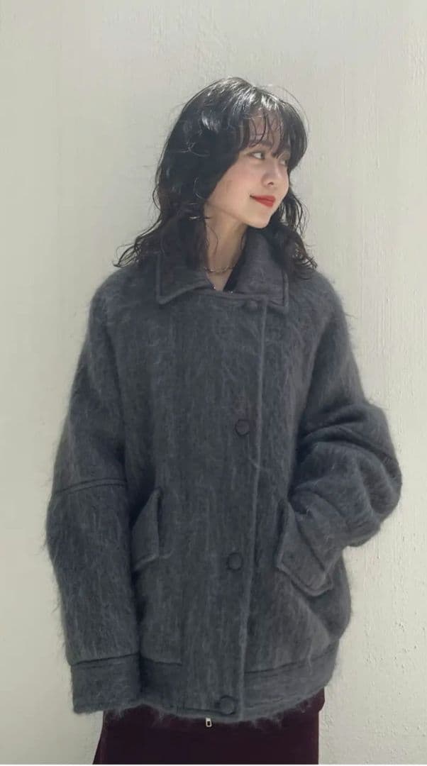 新品タグ付き アメリUND MOHAIR SHAGGY FLIGHTJACKET