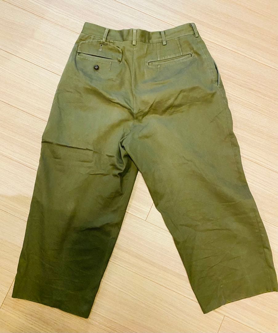 コムデギャルソン オム ワイドパンツ チノパン　カーキ　サイズS