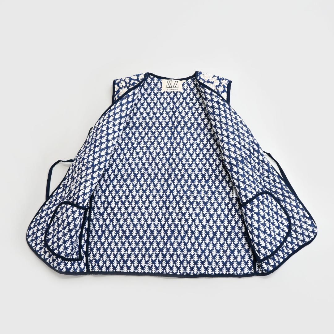 □ 44695★定価3.9万 エスゼットブロックプリント キルティングベスト