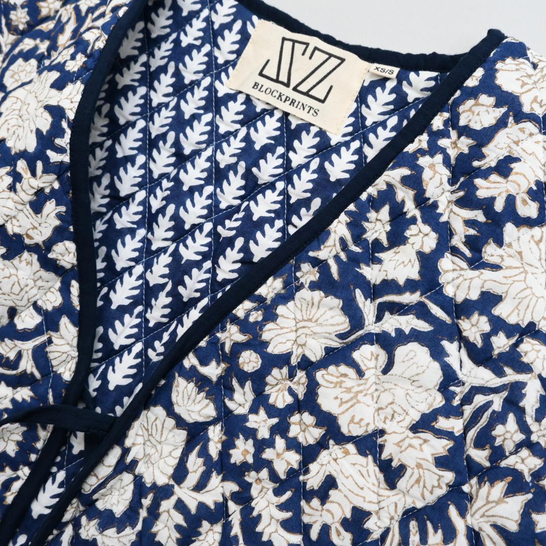 □ 44695★定価3.9万 エスゼットブロックプリント キルティングベスト