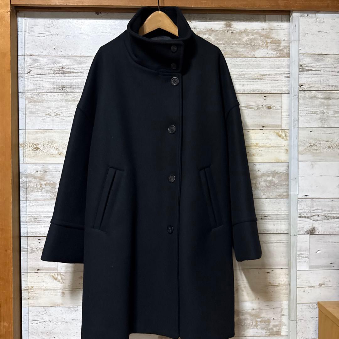 超美品です！！フレームワーク メルトンスタンドポンチョコートブラック36サイズ