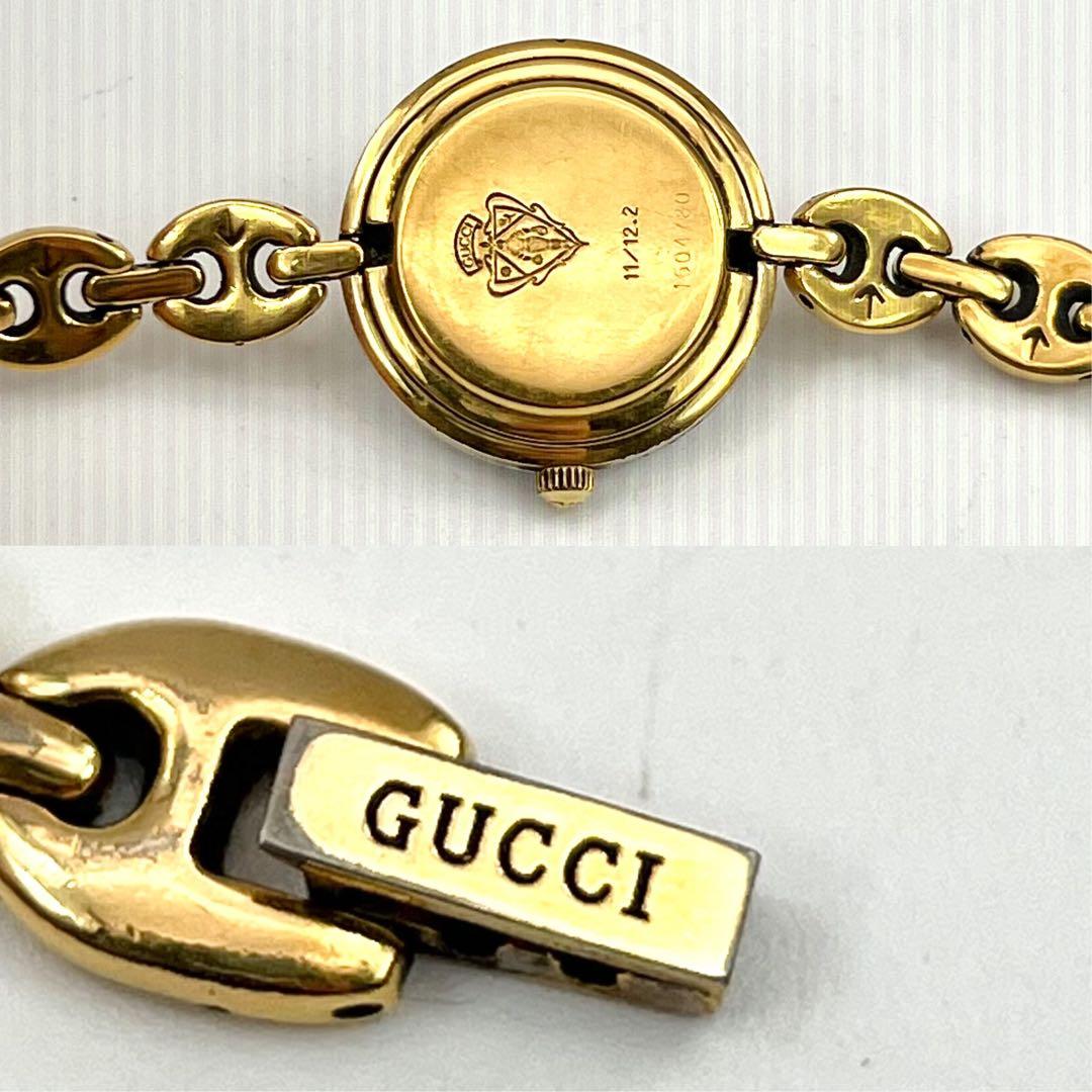 グッチ　チェンジベゼル　レディース　バングル　シルバー　腕時計　クォーツ　付属品