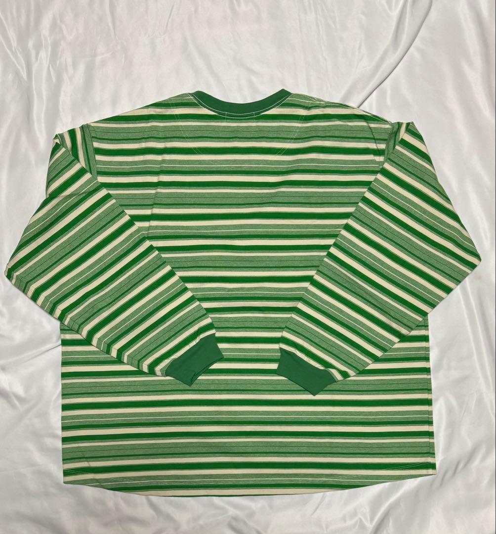 POLYPLOIDポリプロイドグリーンストライプ 長袖カットソー ロングスリーブ