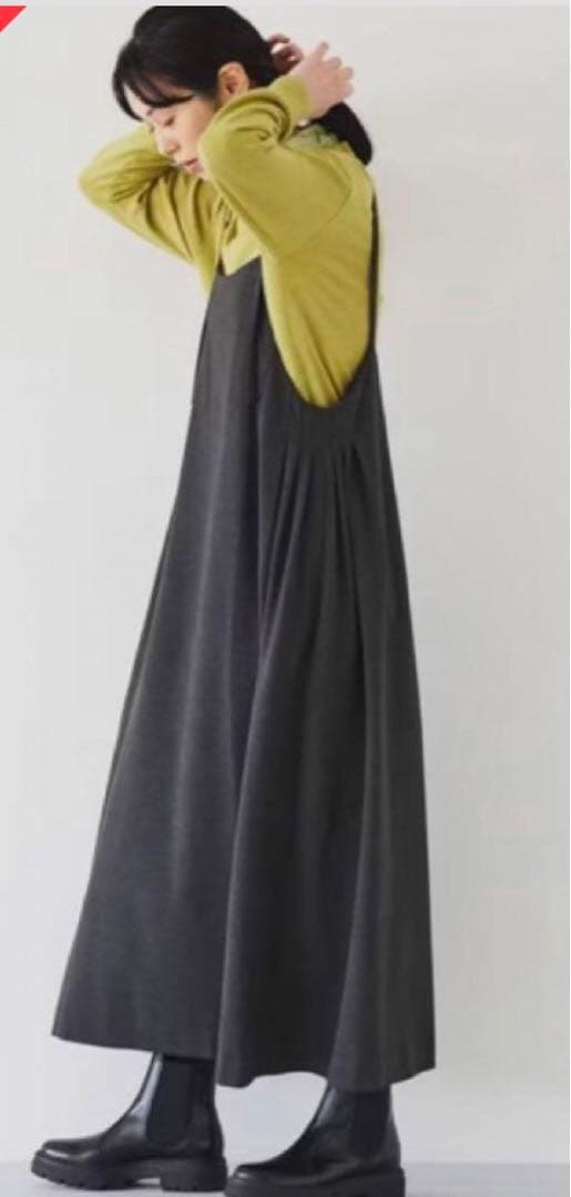 【もこ】北欧暮らしの道具店 サイドタックのサロペットスカート