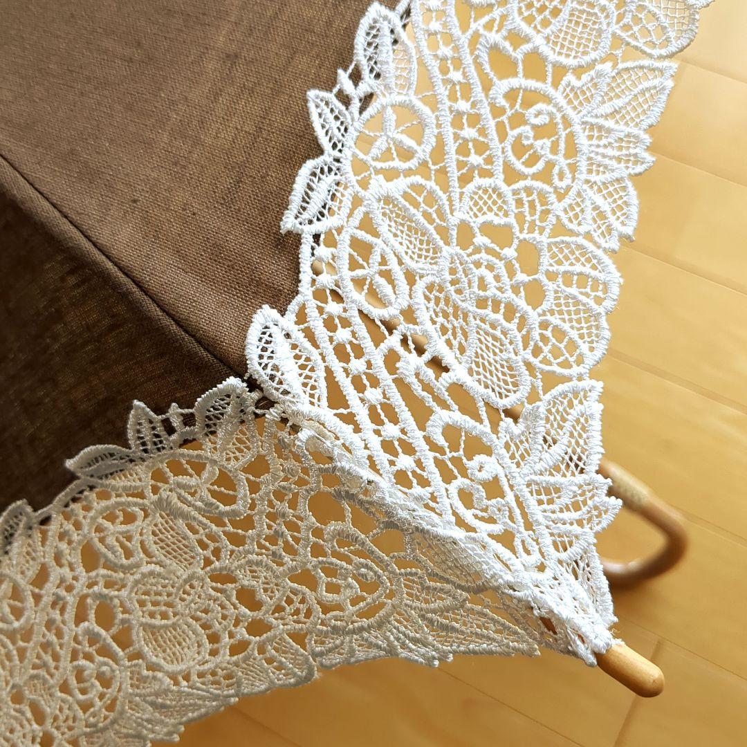 ★美品 近沢 レース日傘 ブラウン高級傘