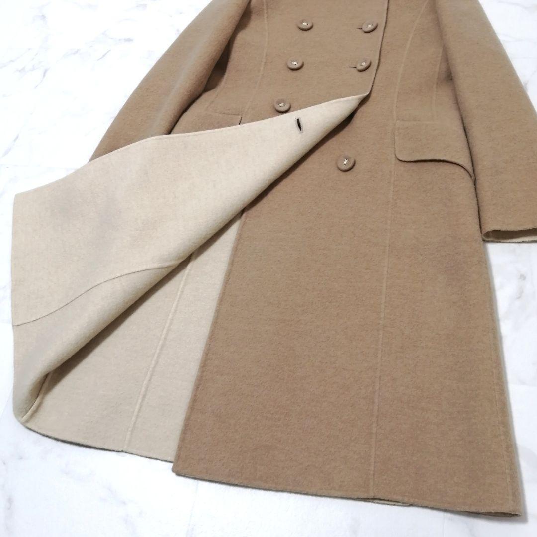 極美品✨ フォクシー　ロングコート　ダブルフェイス　ベビーキャメル　バイカラー