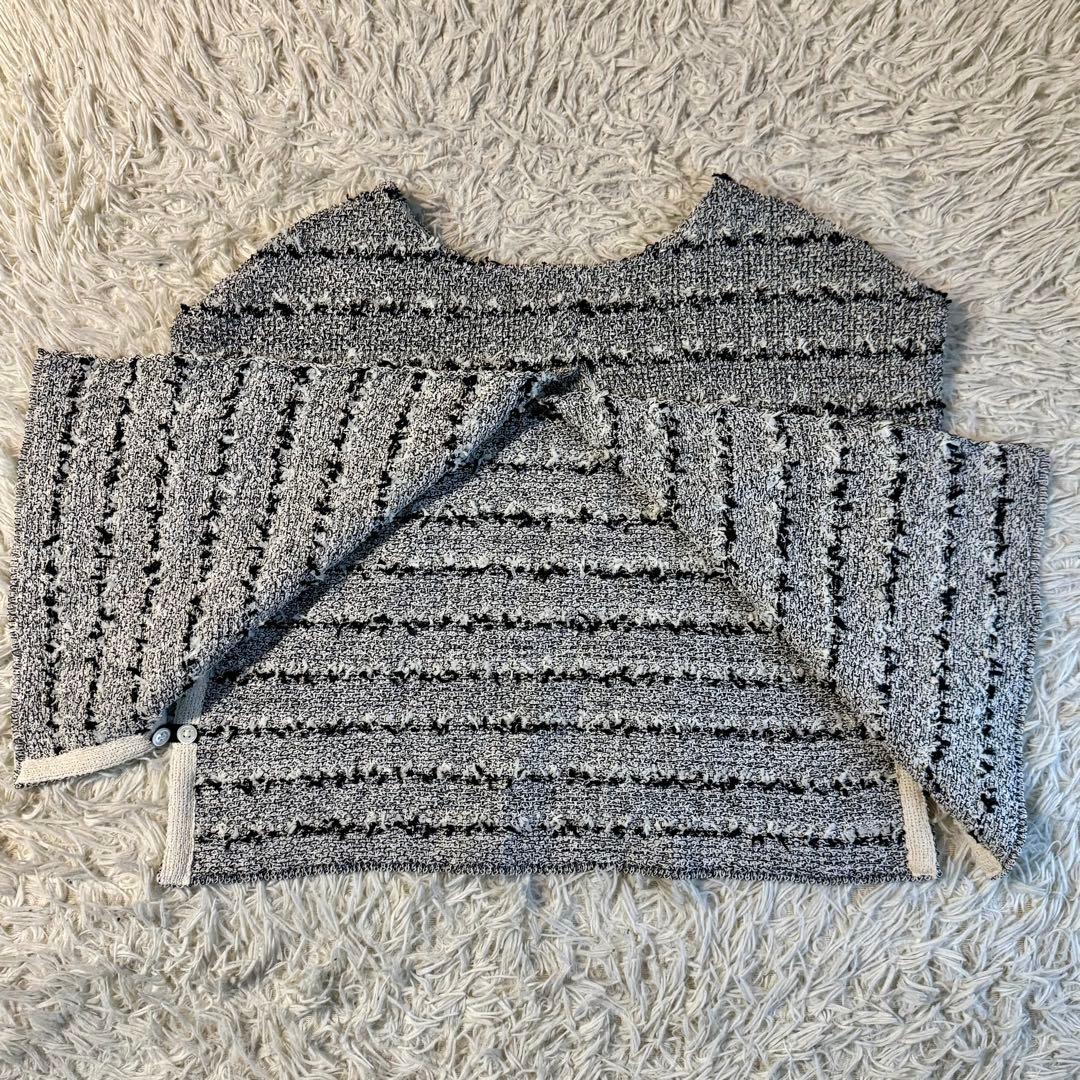 【美品 25SS】ビアズリー　ツイード　ニット　ベスト　ポンチョ　フリーサイズ