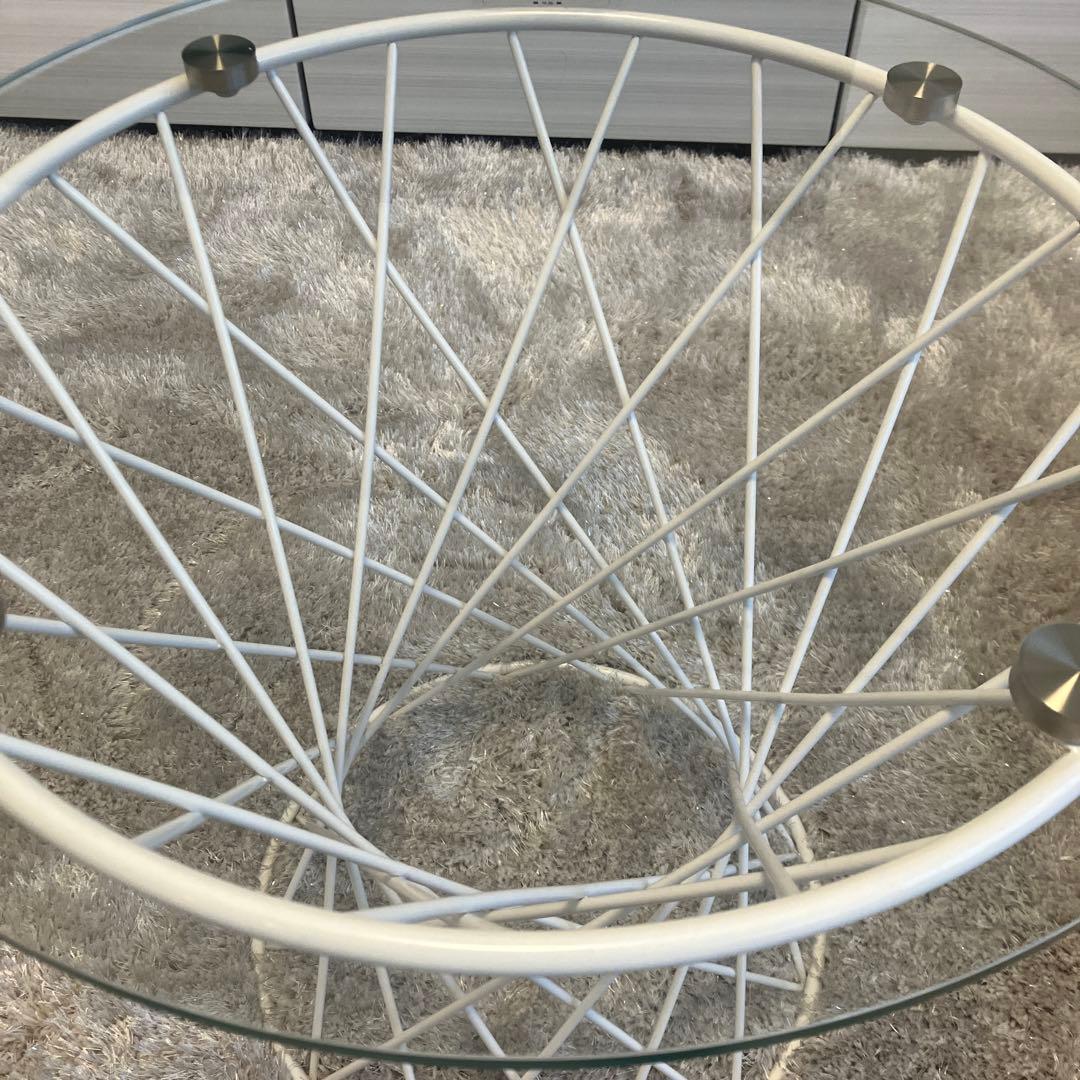 Franc Franc マーリアサイドテーブル (クリア×ホワイト)