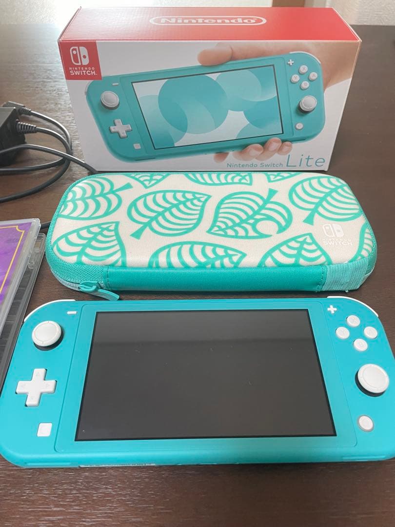 Switch Liteターコイズ(ケース、ポケモンバイオレット、ピクミンセット)